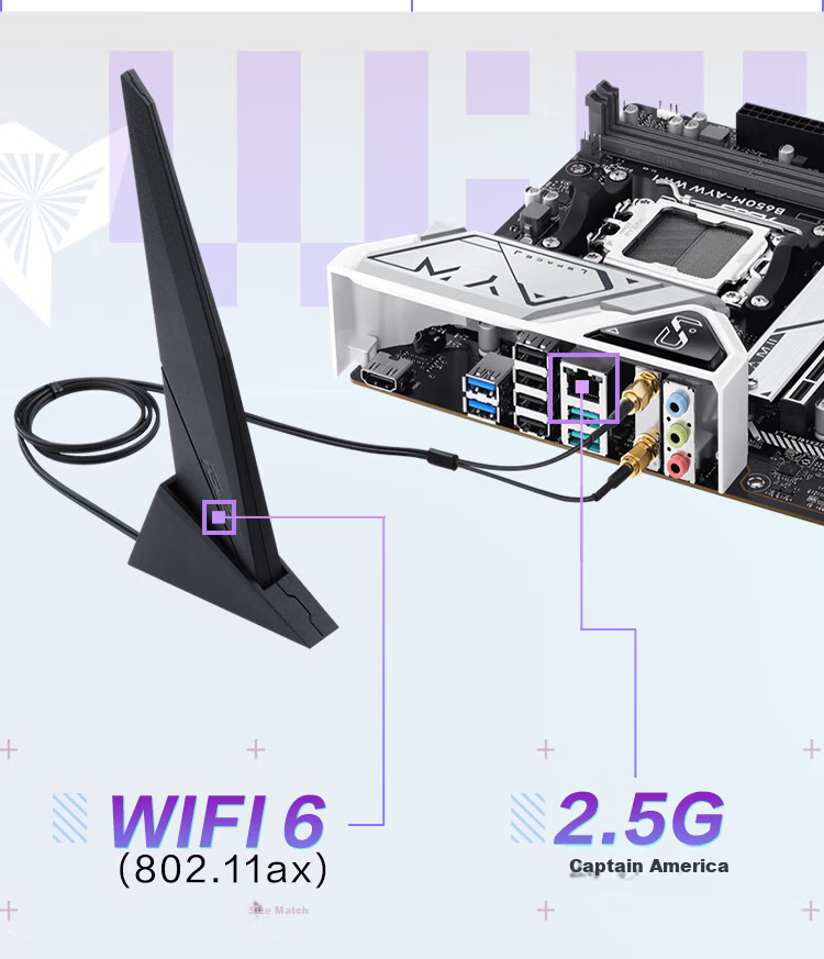 ASUS TUF GAMING B650EM-PLUS WIFI Motherboard for CPU 9700X/9600X/9500F (AMD B650/socket AM5) 8