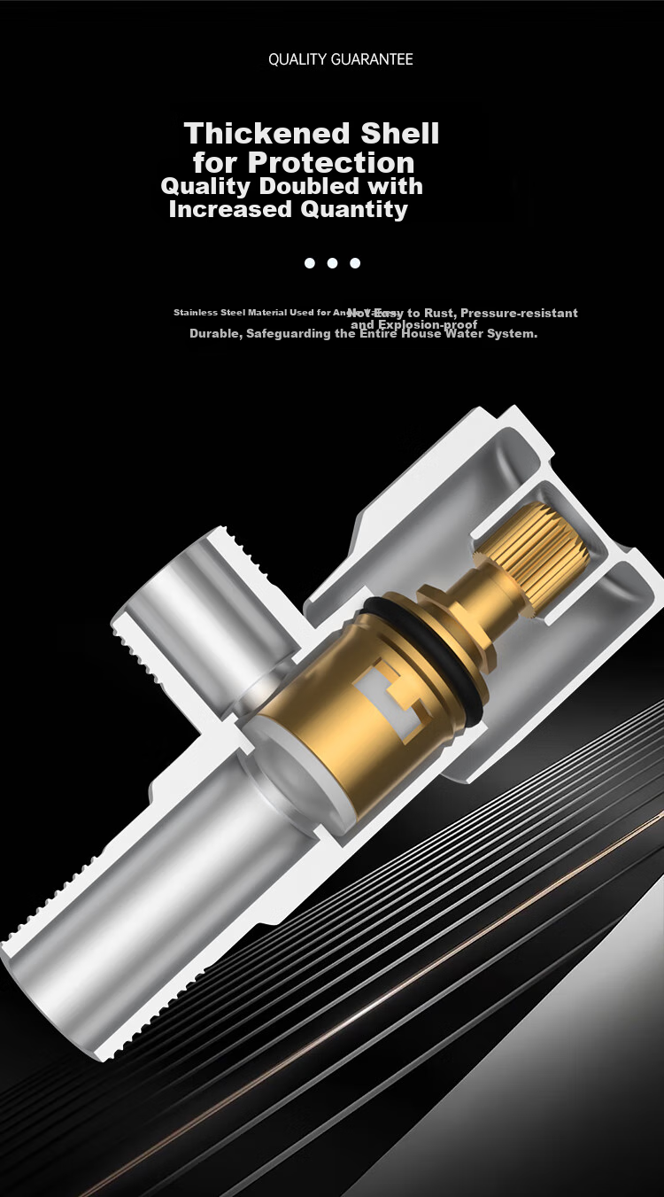 MEJUE Stainless Steel Thickened Angle Valve, Thickened Hot And Cold Water Quick-Open Angle Valve, Figure-Eight Valve Ceramic Valve Core Z-017132 4