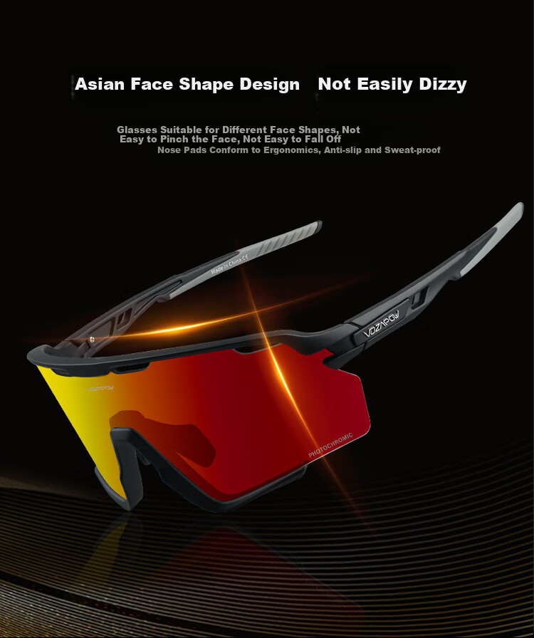 VOZAPOW Cycling Glasses with Photochromic Lenses for Day And Night Use, Road Bike Goggles, Outdoor Sports Running Hiking Glasses for Men And Wome 8