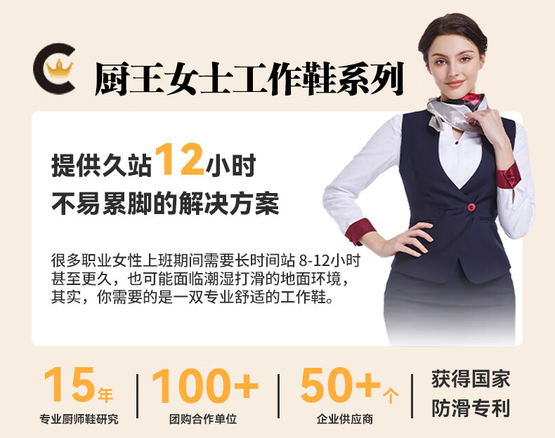 Chuwang Women's Flat Chef Shoes, Waitress Standing Work Shoes, Non-Slip Soft-Soled Kitchen Shoes, 2005 Black, Size 40 1