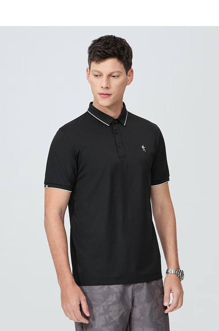 DANCING WOLVES [7A Antibacterial & Instant Cooling] Smooth Mulberry Silk Men's Short-Sleeve POLO 803 Pure White M (170) 15