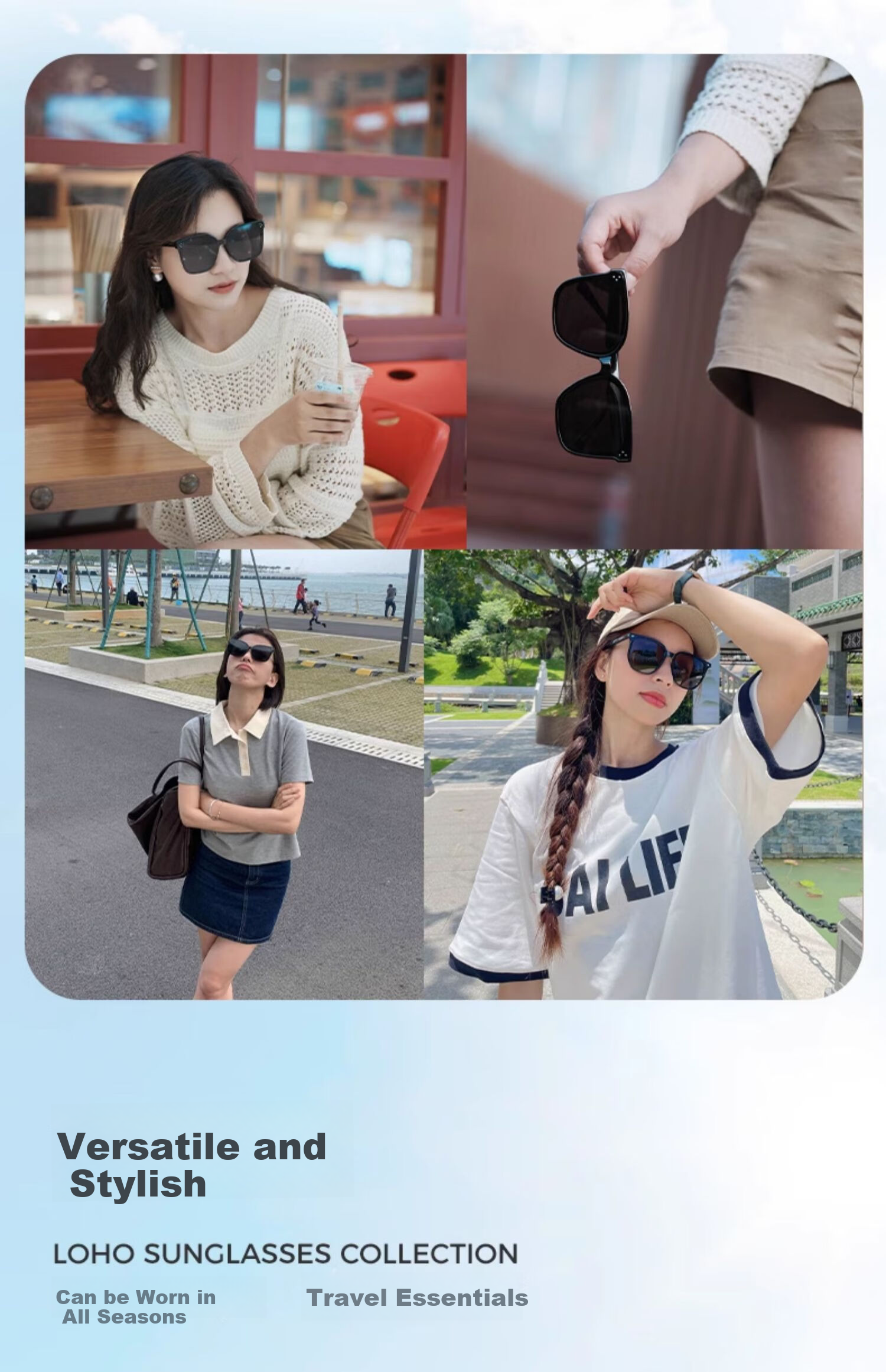 LOHO Polarized Sunglasses, High-End Slimming Effect, Women's Style, 2026 New Model, Sun Protection, UV Protection, Eye Care, GM Glasses 3