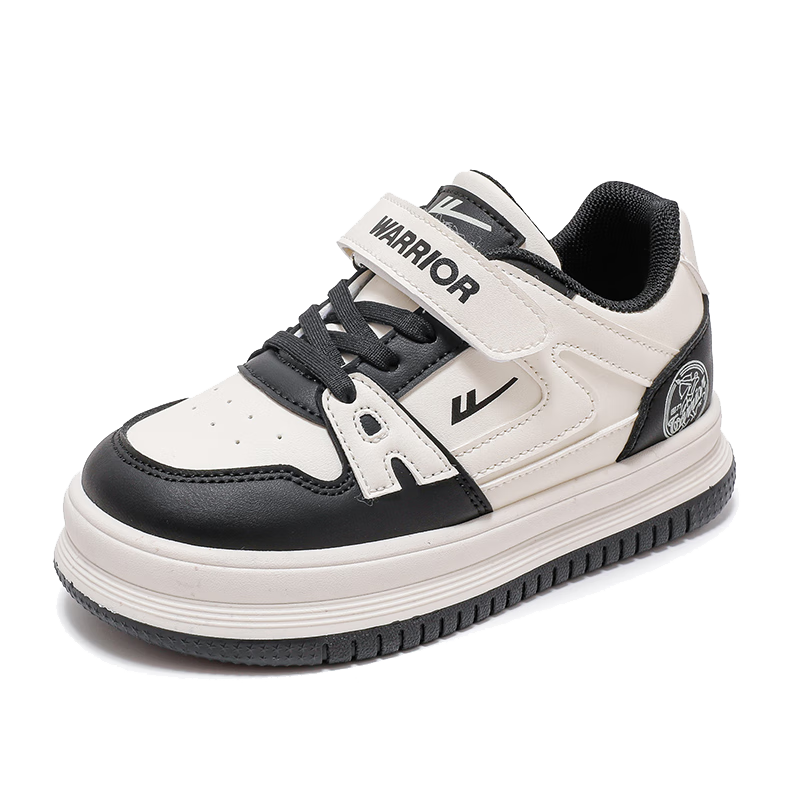 Warrior Boys' Sports Shoes, Spring And Autumn Style, Comfortable Casual Sneakers for Older Children And Girls, WZ(CL)-0983, Beige/black, Size 36