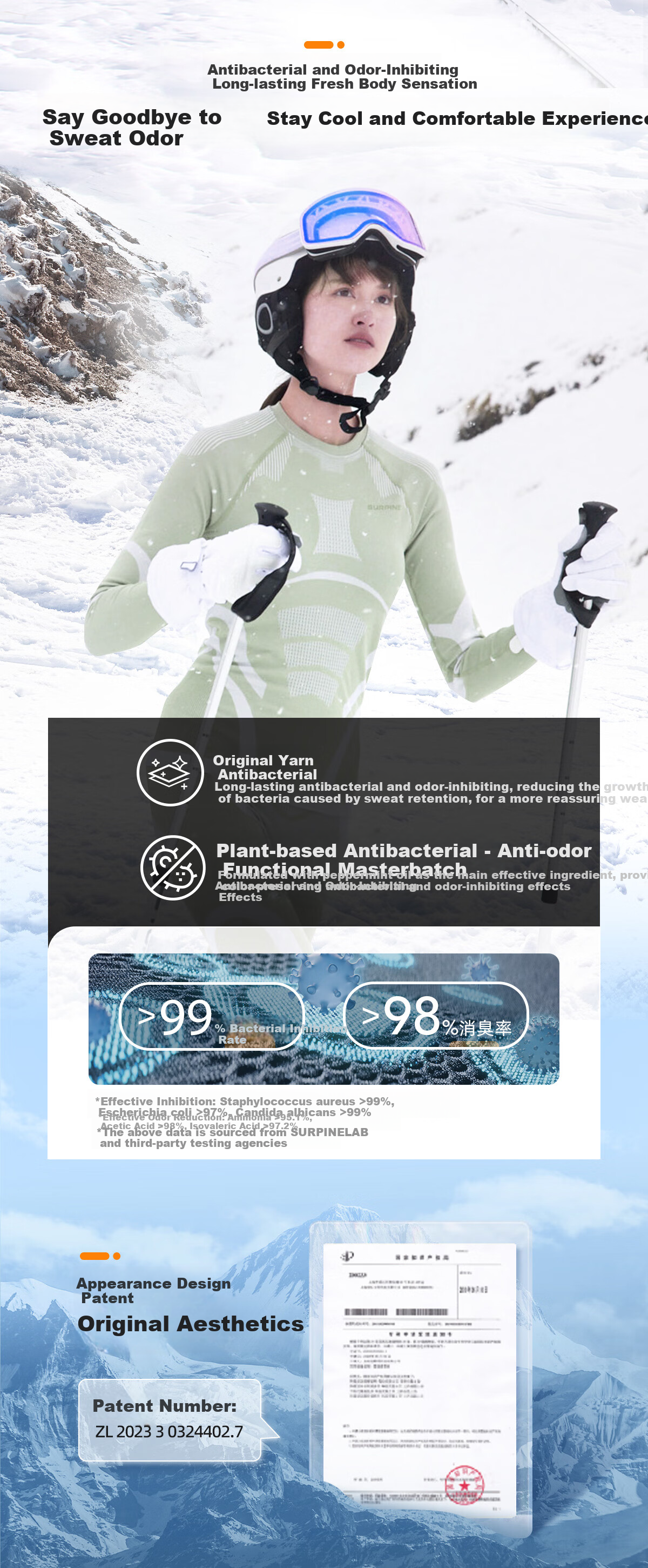 SURPINE Yuxue Series Merino Wool Quick-Dry Ski Base Layer for Women, Functional Underwear, Sweat-Wicking Outdoor Base Layer 4