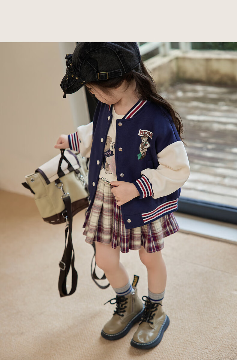 LUSON Chen Da Zhu Little O Baby Girl Early Autumn Baseball Jacket, 2025 New Style Infant Trendy Outerwear for Going Out 9