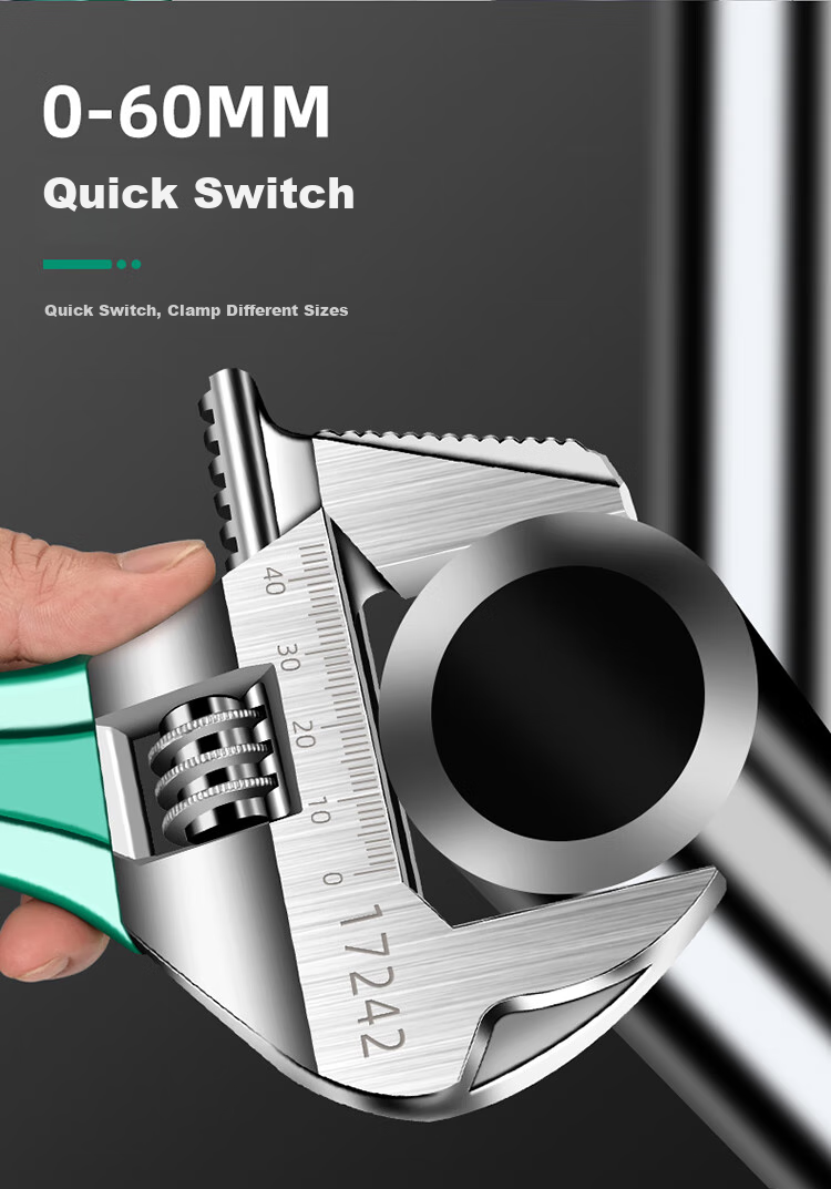 Baolian Adjustable Wrench, Short Handle, 8 Inches, 46mm, Universal Multi-Functional Set for Plumbing And Bathroom Use 7