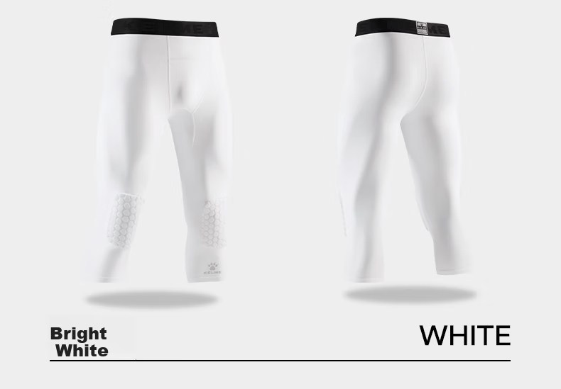 KELME Knee Pads, Basketball Three-Quarter Length Sports Compression Pants for Men, Honeycomb Anti-Collision Leg Guards, Training Base Layer Pants, Black, Size S 6