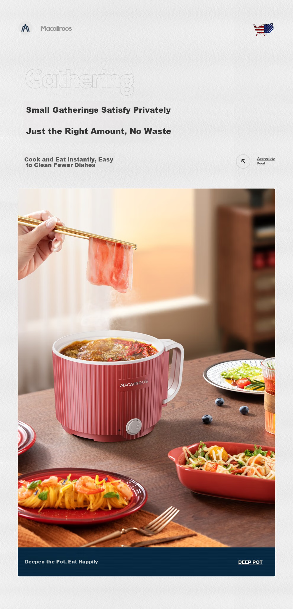Macaiiroos Dual-Compartment Electric Hot Pot 2000W High Power Multi-Functional 6L Hot Pot with Independent Two-Level Heat Control 4