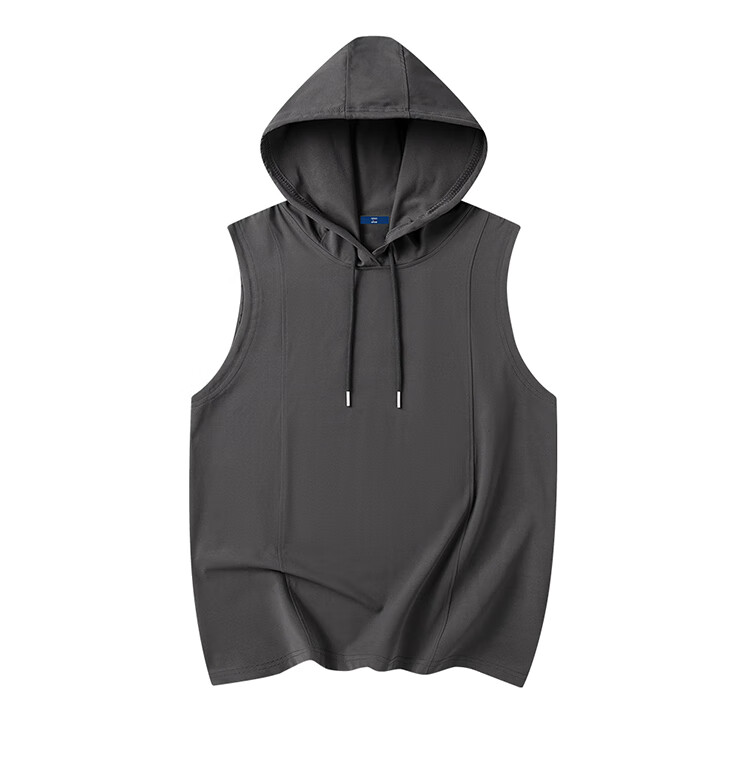 GENIOLAMODE Men's Hooded Vest Trendy Sleeveless Casual Loose Waistcoat 9