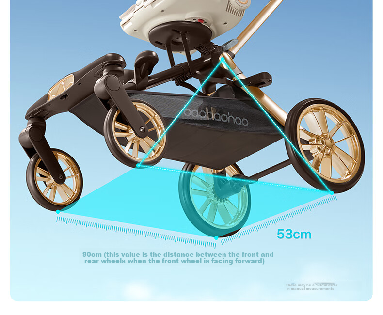 BabyGood V16MAX Yunqi Sand Stroller Large Wheel High Landscape One-Click Folding Sit and Recline Baby Stroller 25
