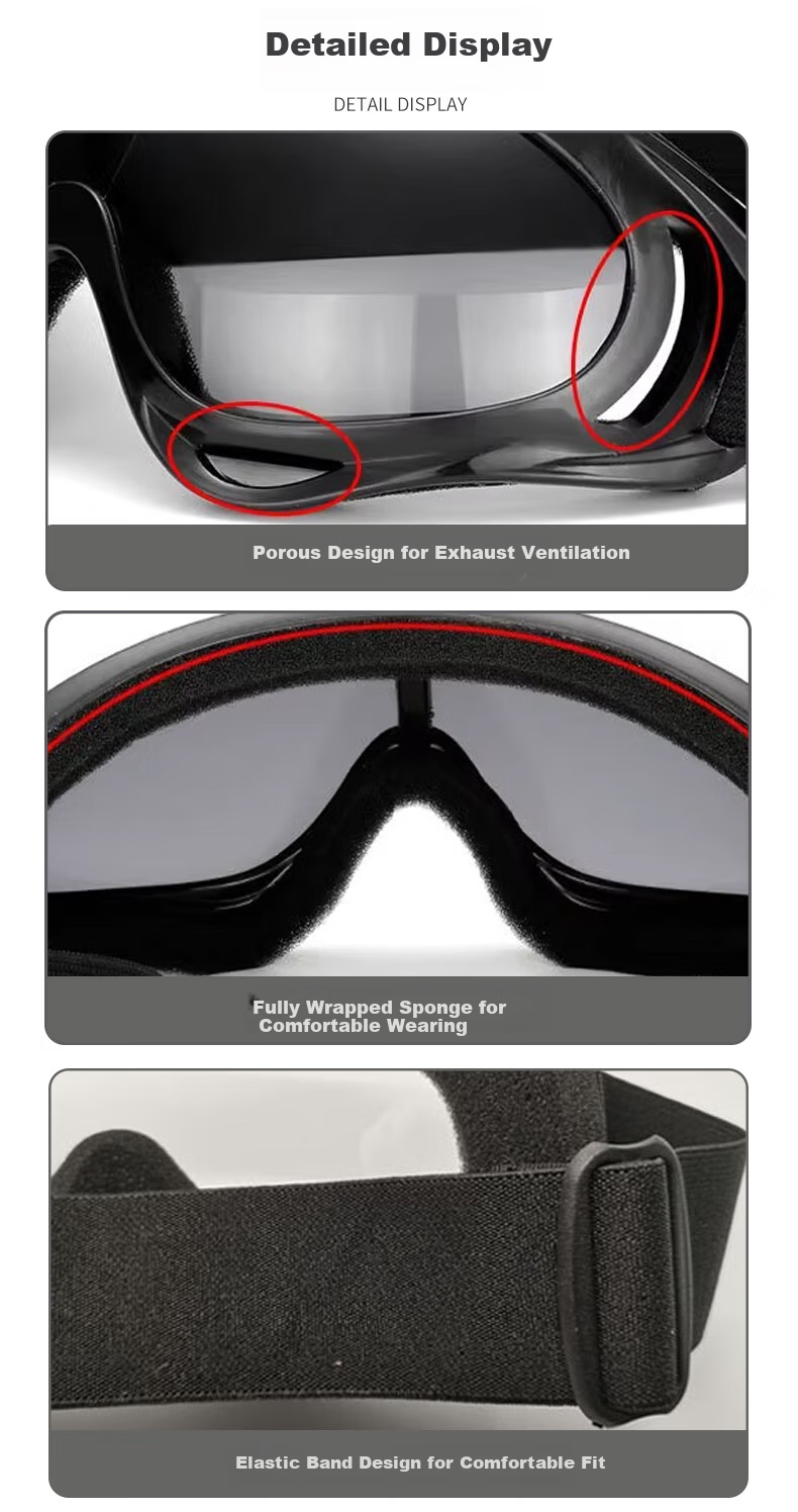 LOVECRAFT Goggles with Grid Pattern - Silver Protective Eyewear for Hiking, Cycling, Myopia-Friendly Glasses, Outdoor Sports Windproof Goggles 7