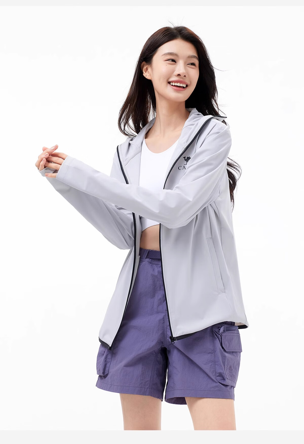 CAMEL Cool White Outdoor Sun Protection Jacket for Men And Women, Original Yarn Quick-Dry Sun Protection Coat A35BZ01134 5