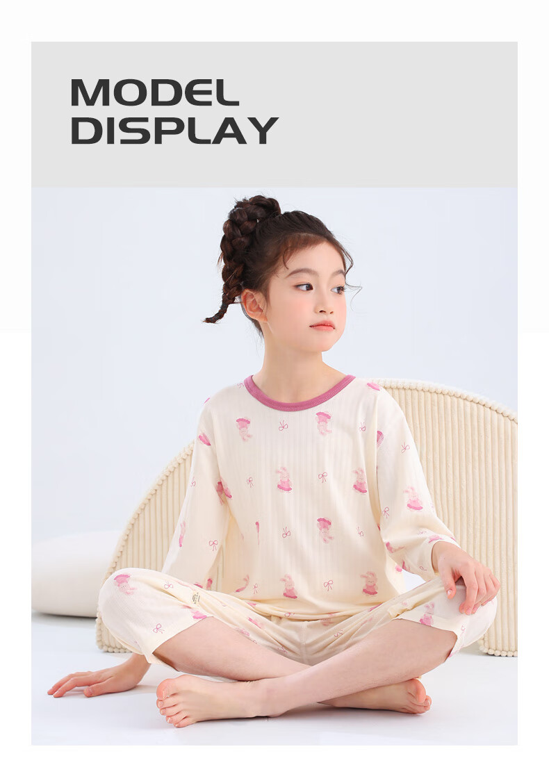 YUZHAOLIN Children's Pajamas Spring Boys And Girls Home Wear Set Cotton Student Air Conditioning Clothes Blue Dinosaur 140 13