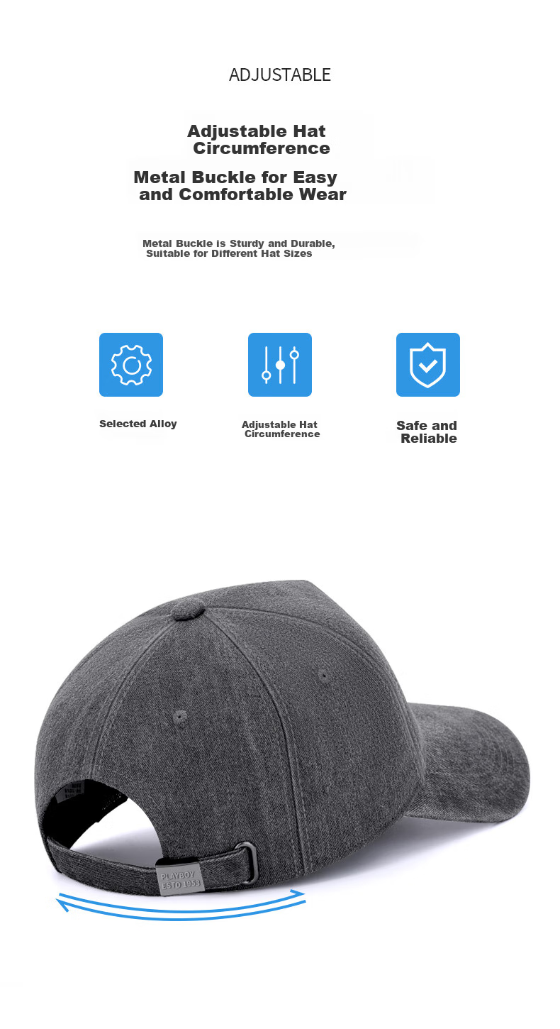 PLAYBOY Baseball Cap for Men, Spring Summer All-Season Casual Versatile Sun Protection Travel Visor Hat Outdoor UV Protection Cap for Middle-Aged Me 6