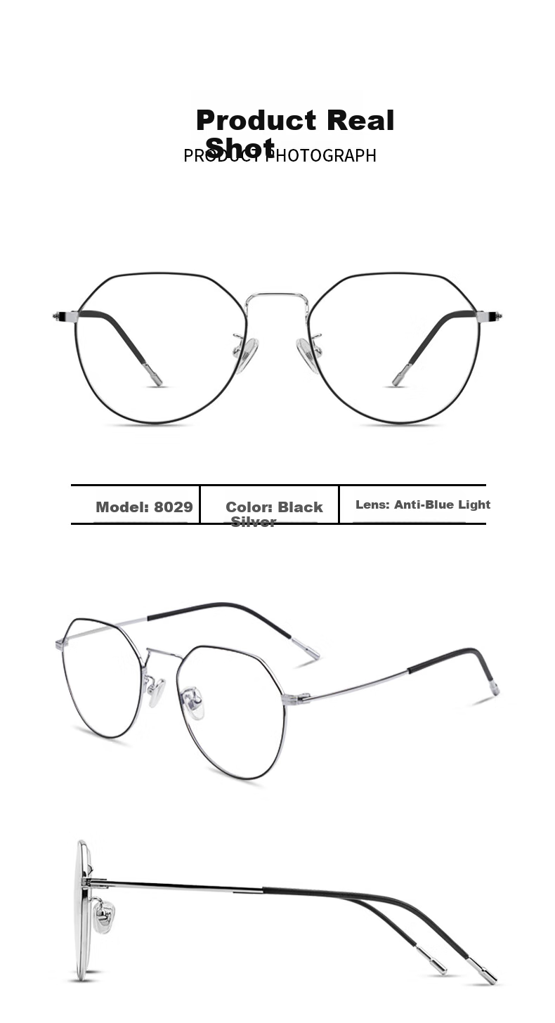 Gameking Anti-Blue Light And Anti-Radiation Glasses for Men And Women, Titanium Frame Non-Prescription Protective Eyewear for Myopia, Can Be Fitted with Prescription Lenses, Model 8029 Rose Gold 12