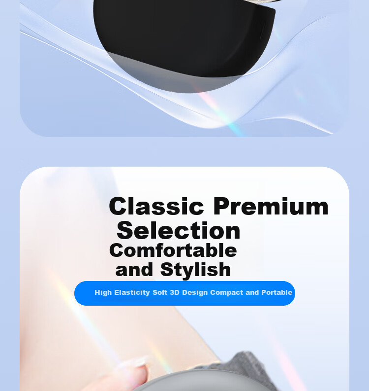 ESCASE Protective Case for OnePlus Buds Ace 2, Wireless Bluetooth Earphones, Shockproof, Dustproof, Silicone, for Men And Women, Stain-Resistant, Wear-Resistant, Black + Lanyard 4