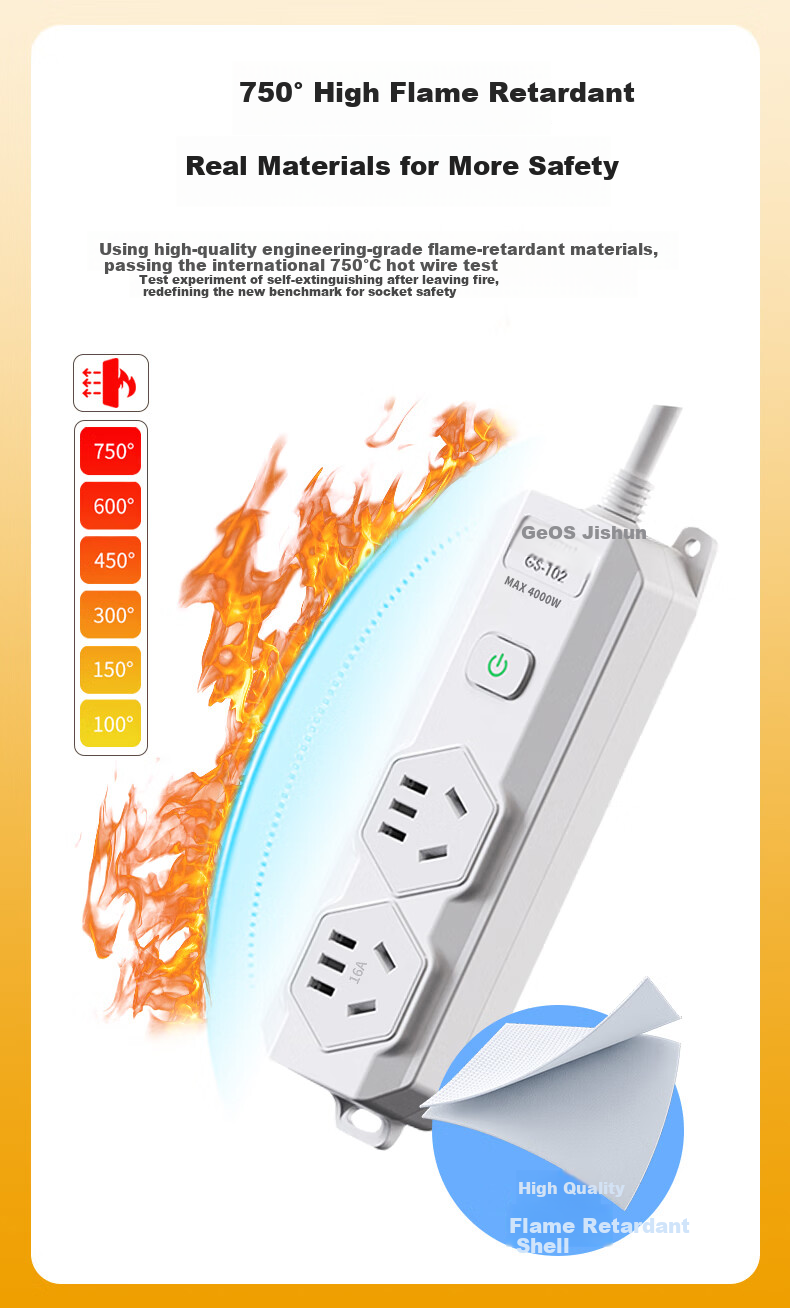 JS JISHUN 16A to 10A Leakage Protection High-Power 4000W Air Conditioner Socket, 1.5 Meters, 0.15s Power-Off 9