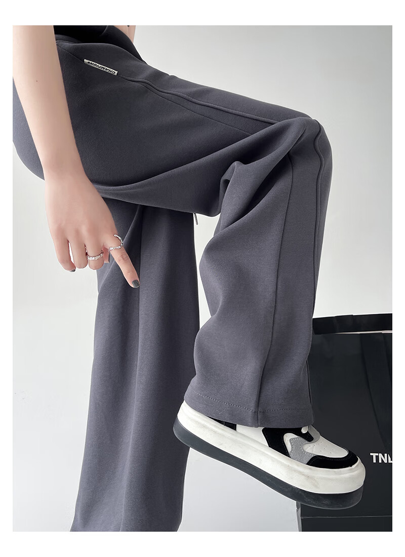 LangSha Wide-Leg Pants for Women, Banana Pants, High-Waisted Slimming Sports Pants, Loose-Fitting Casual Pants with Draping Effect, Versatile Sweatpants for Spring Seaso 11