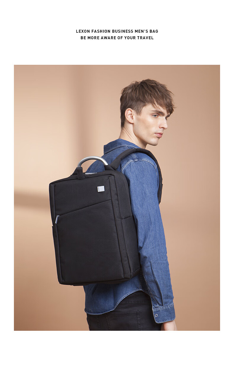 LEXON Backpack Business Laptop Bag for 14/15.6/16 Inch Notebooks, Travel Backpack for Men, Gray Schoolbag 12