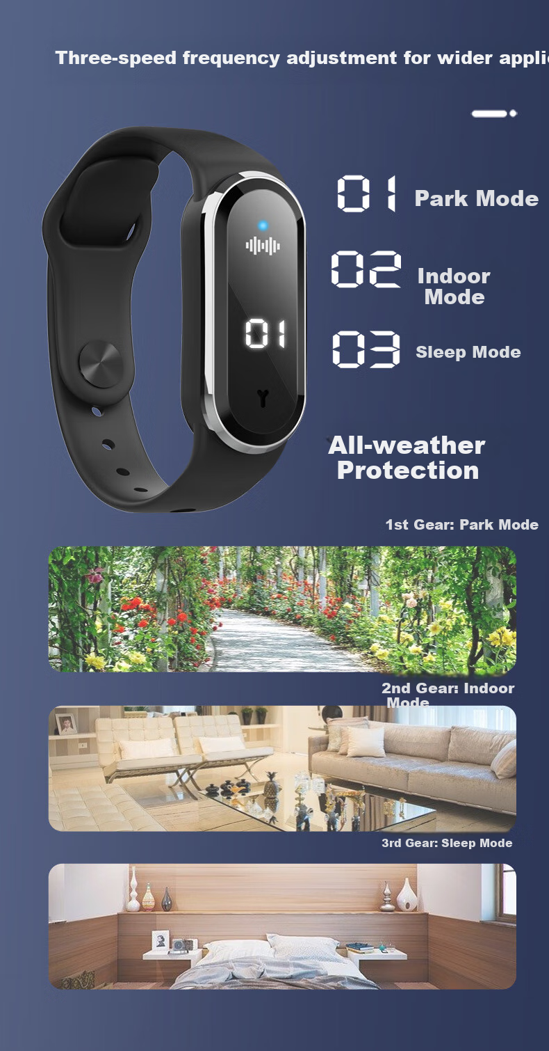 Andatong Anti-Static Wristband, Static Eliminator Human Body Wristband Device, Winter Smart Adult Wireless Bracelet for Men And Women, Gray [Smart Time + Mosquito Repellent] Elegant Black Style 9