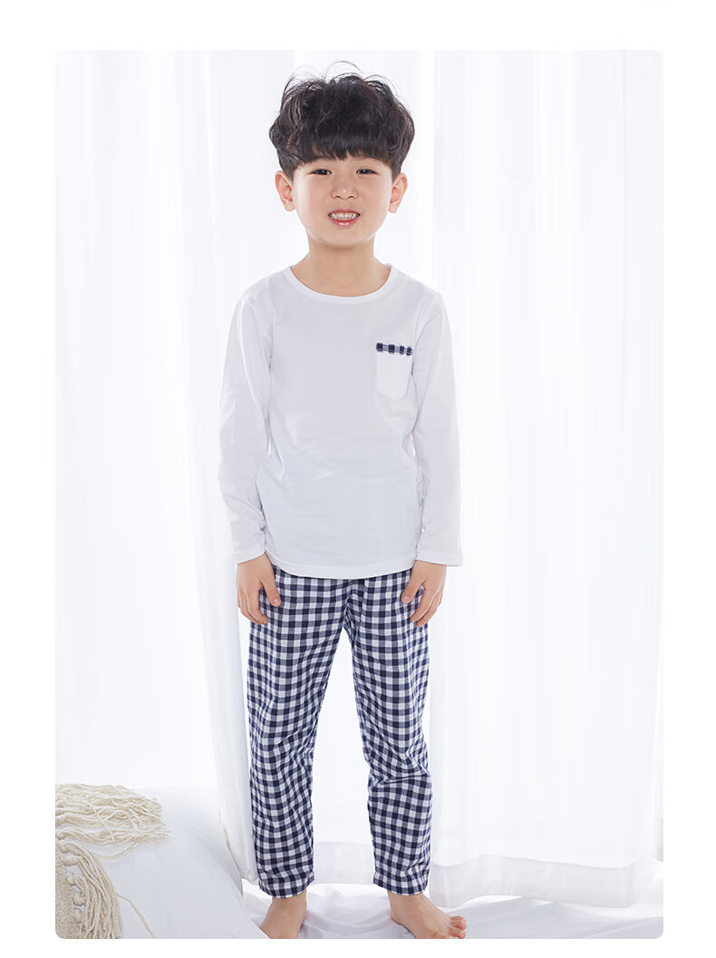 NUBIWU Children's Pajamas, Boys' Autumn Wear, New Style Baby Pure Cotton Loungewear, Girls' Autumn Full Cotton Underwear Set 13