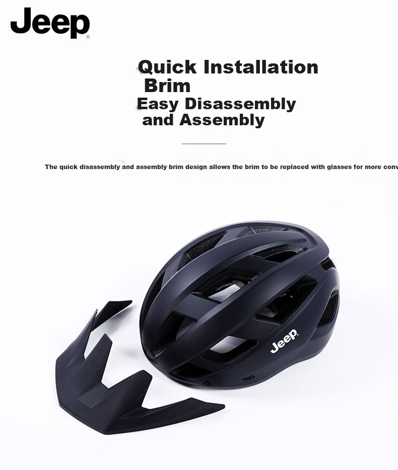 Jeep Integrated Bicycle Helmet with Goggles, One-Piece Molded Design, Unisex Breathable Mountain And Road Bike Safety Helmet 2