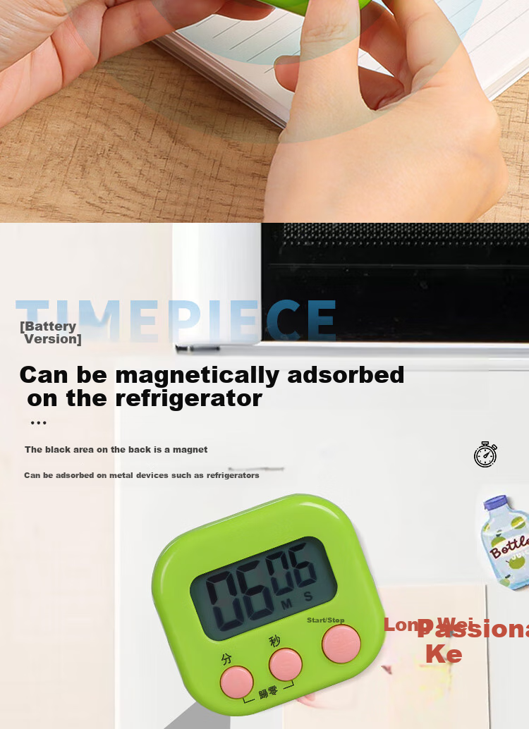 TaTanice Timer, Large Screen Kitchen Alarm Clock, Electronic Timer for Students' Homework Countdown Reminder, Elementary School Children's Timer, Grass Gree 3