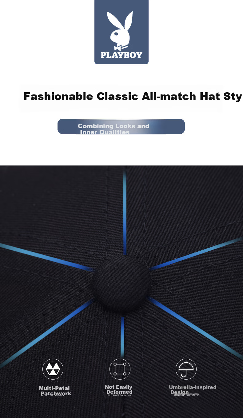 PLAYBOY Men's Spring And Summer Baseball Cap, Breathable Sun Protection Outdoor Hat, Casual Cap for Middle-Aged People in All Seasons 3