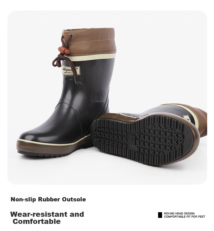 Jolly Walk Women's Rain Boots, Short Fashionable Waterproof Rubber Shoes, Overshoes, Water Boots JW302 Red Size 36 12