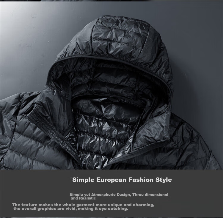 Pierre Cardin Men's Down Jacket Winter Coat Lightweight Hooded Warm Trendy Fashion Loose Fit Dark Blue 2XL 2