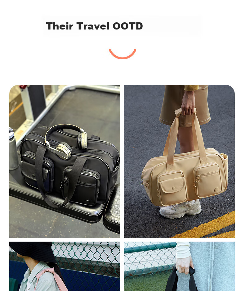 Aji Travel Bag for Women, Large Capacity Luggage Bag with Expandable Space, Suitable for Short Trips And Business Trips, Waterproof Storage, Dry-Wet Separation, Fitness Bag 28