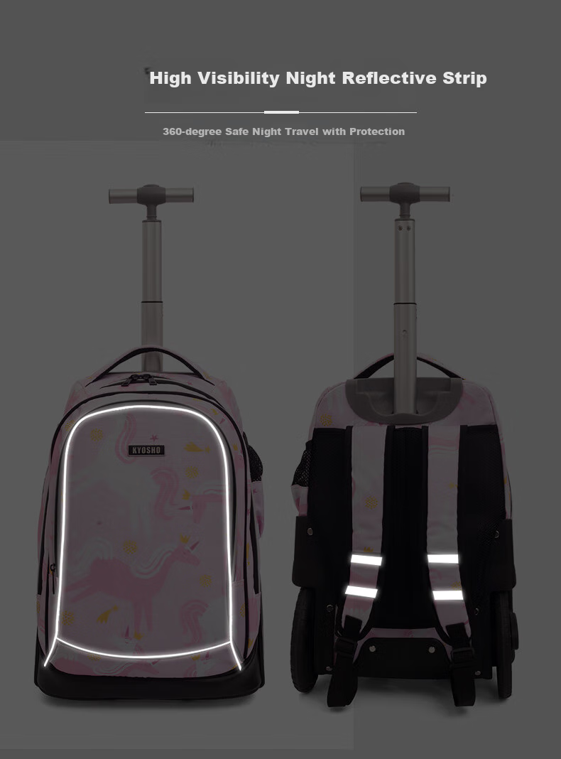 Kyosho Elementary School Student Backpack for Girls And Boys, Children's Spine-Protecting And Load-Reducing Trolley Suitcase with Large Capacity, Blue Starry Sky 7
