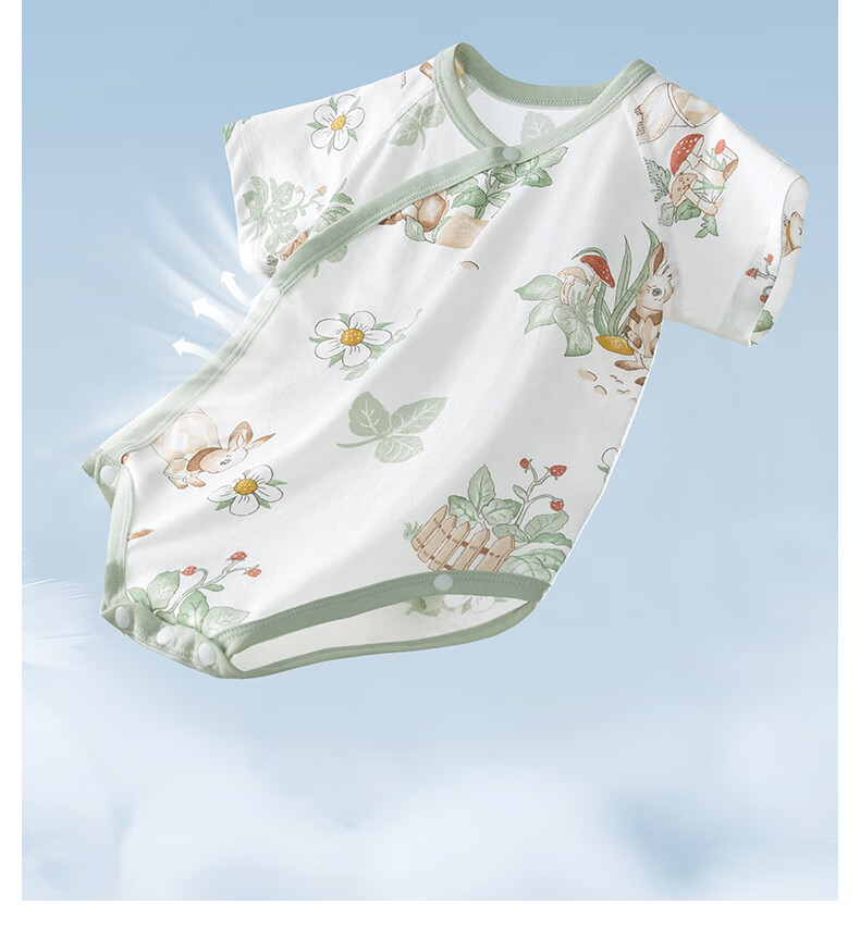 Beitaisi Baby Romper, Summer Infant Clothing, Short-Sleeve Belly-Protecting Pajamas, for Boys And Girls, Newborn Pure Cotton Onesie 14