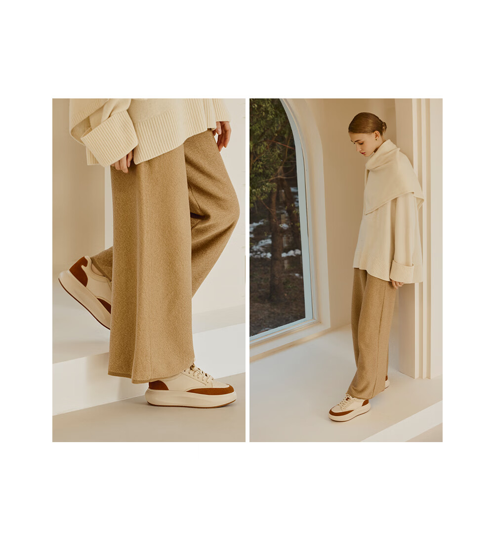 73Hours Zhao Liying Same Style Women's Shoes, Bear Plush Toy, 2025 Autumn New Style, Flat Color-Block Lace-Up Round Toe Casual Shoes 13