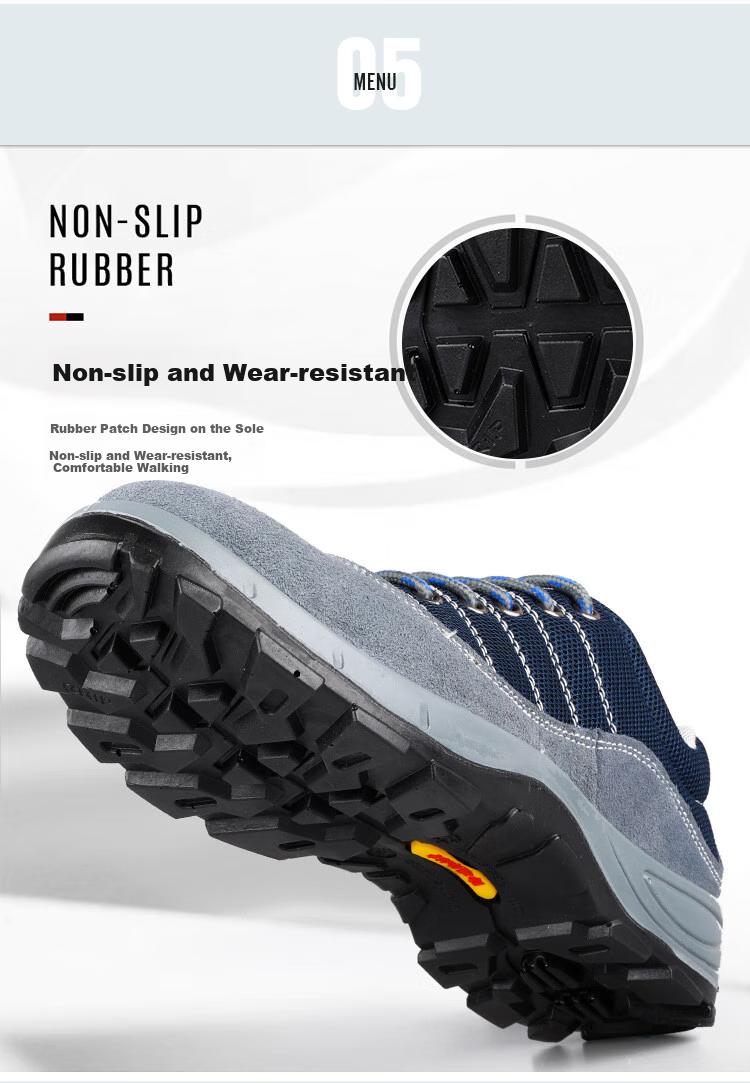 Zhugu Anti-Smashing Safety Shoes for Men, Summer Breathable Puncture-Resistant Odor-Proof Non-Slip Heat-Resistant Wear-Resistant Protective Construction Site Work Shoes Safety Shoes [Lightweight Breathable] Blue Size 42 7