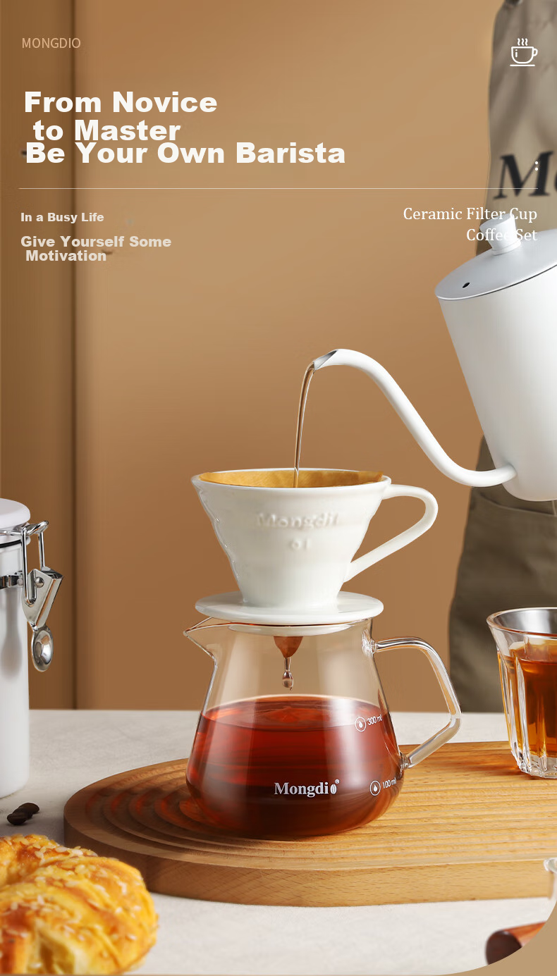 Mongdio Pour-Over Ceramic Filter Cup, V60 Drip Coffee Filter, No. 01 Red 1