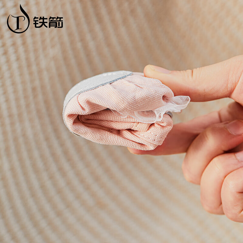 TIEJIAN Children's Dance Shoes with Rabbit Lace Trim, Ballet And Body Movement Shoes for Girls, Chinese Dance Practice Shoes, Pink, Size 30