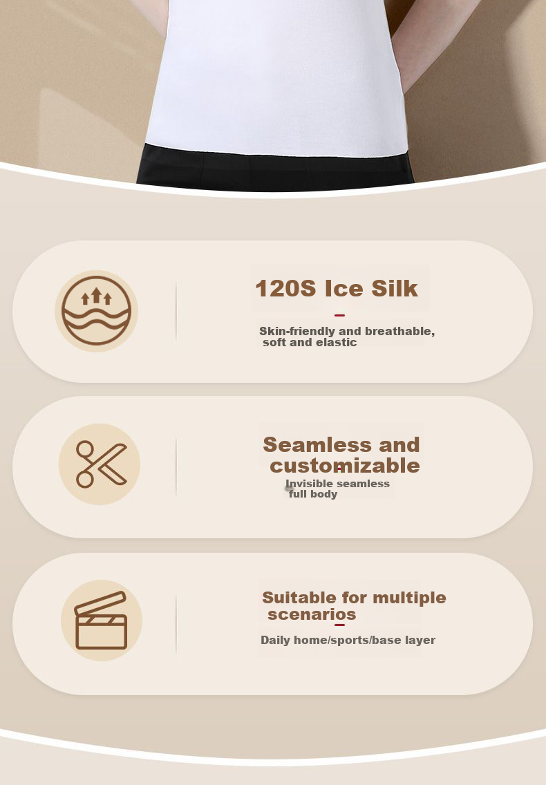 LangSha Camisole Tank Top for Women, Summer Lightweight Ice Silk Seamless Undershirt, 7A Antibacterial Inner Wear, Slim-Fit Sleeveless Top 2