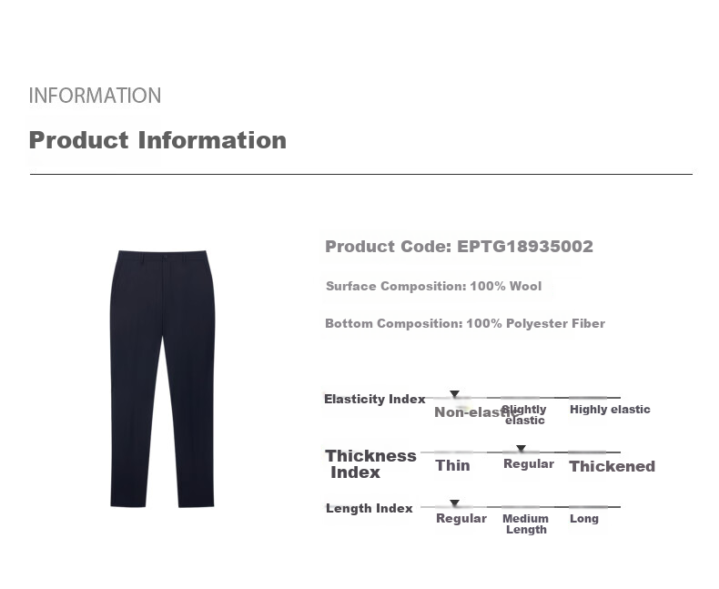 Goldlion [Pure Wool] Spring And Summer Men's Dark Twill Jacquard Slim Fit Business Formal Dress Pants 5