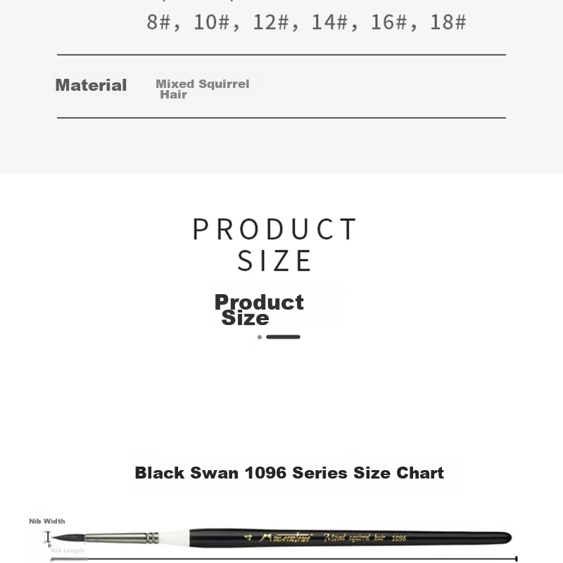 MAIRTINI Black Swan Watercolor Pens, Squirrel Hair Brush, Outline Paint Pens, Art-Specific Set of 3, 1612MTX-0014 4