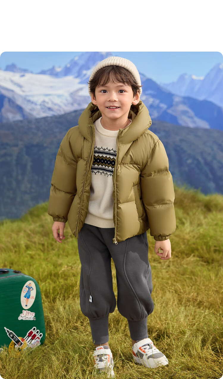 BALABALA Kids Baby Down Jacket Three-Proof Boys Winter Hooded Coat Girls Cute 2025 New Puffer Jacket 24