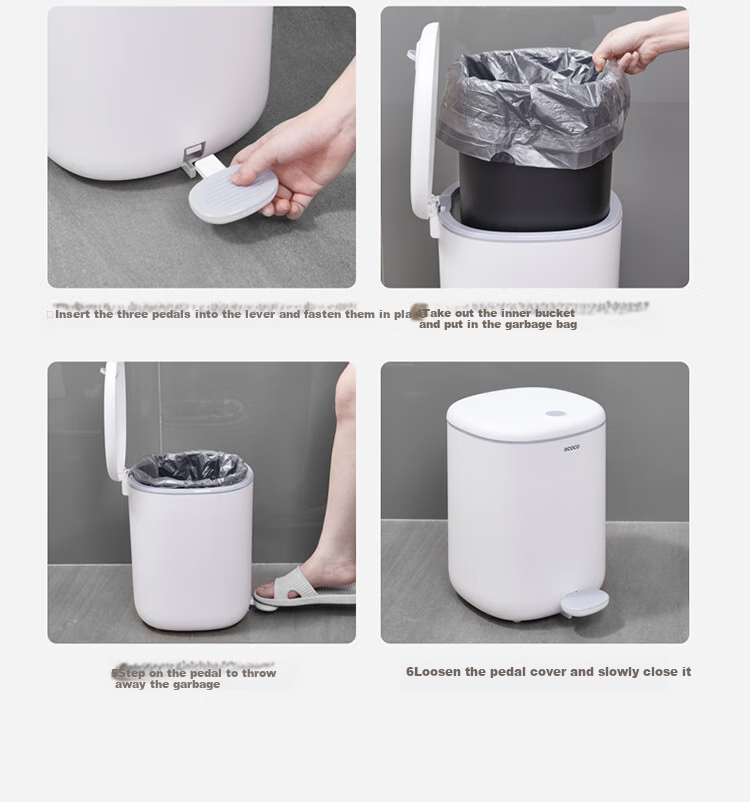 Ecoco Trash Can, 7L Capacity, Dual-Opening Lid for Living Room And Bathroom, Large Sealed Round Garbage Bin, Model E2330, Black 28