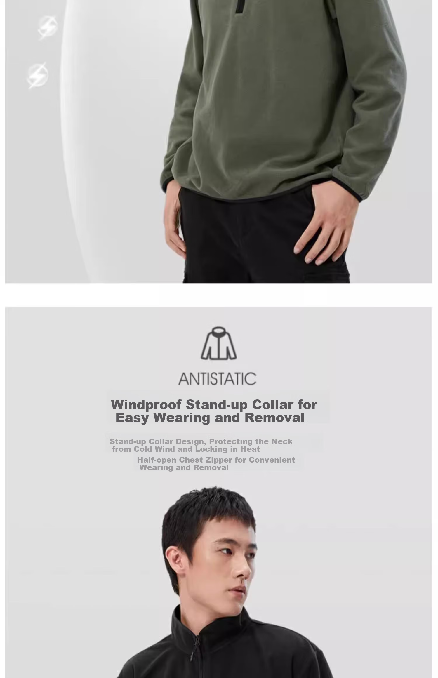CAMEL Outdoor Fleece Jacket Unisex Sweatshirt Spring Autumn Warm Coat Inner Liner Purple L 4