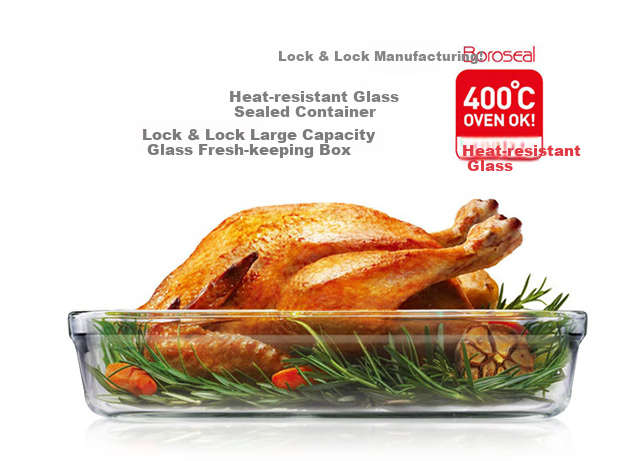 LOCK&LOCK Heat-Resistant Glass Food Storage Containers Set of Three: Sealed Lunch Boxes with Bento Box, Meal Containers And Lunch Bag 1000+750+300ML 2