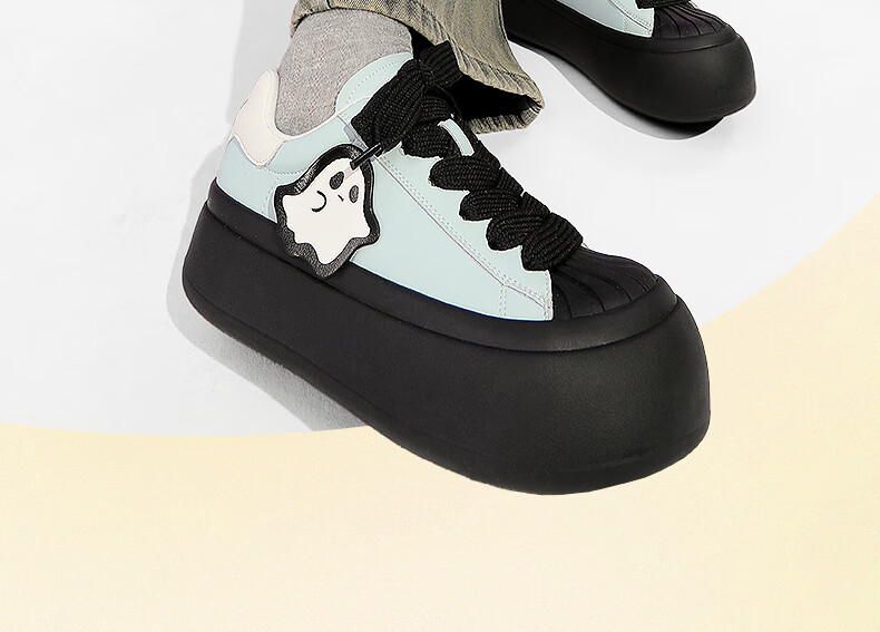 TTKJ Shell Toe Casual Women's Shoes, 2026 Summer New Style Xiaoyouling Thick-Soled Heightening Shoes, Comfortable for Long-Standing, Breathable Chunky Sneakers 2