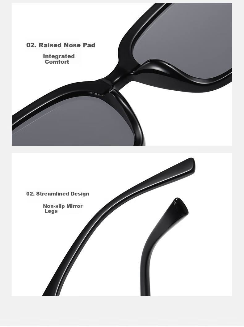 Angelamiao Sunglasses for Men And Women, Fashionable Large Frame Sun Protection UV-Resistant Glasses with Nylon Polarized Lenses, Square Frame 11