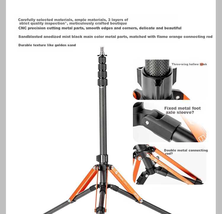 Fotopro TR-02A Portable Reverse Folding Aluminum Alloy Tripod, Photography Studio Stand, Photo LED Host Light Stand, Studio Light Tripod 20