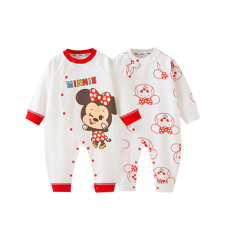 Disney Baby Clothes, Newborn Onesie, Class A Pure Cotton Romper, Full Moon Baby Hundred Days Outfit, Pajamas for Spring And Autumn Seasons