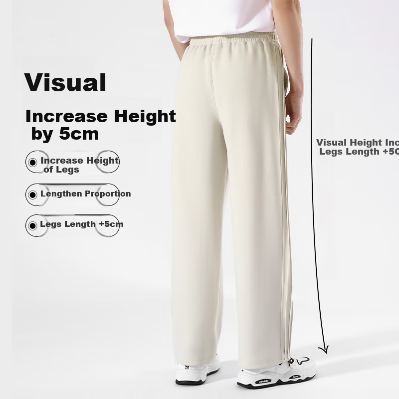 Baleno Men's Casual Pants Spring Autumn Trendy Design Wide Leg High Waist Straight Fit Simple Versatile Loose Trousers