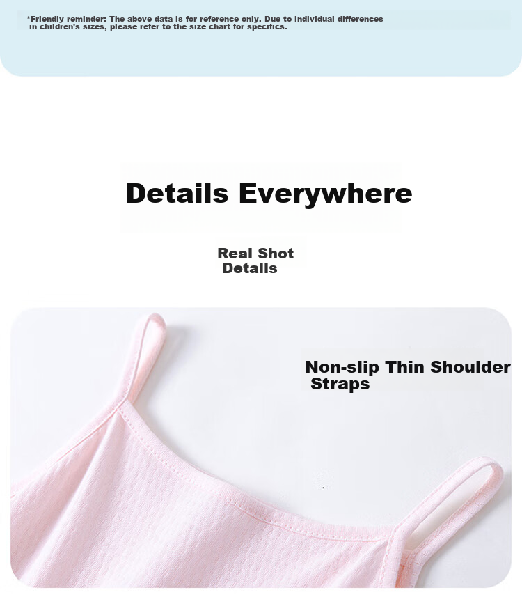 Dingguagua Girls' Camisole, Children's Cotton Tank Top, Baby Development Period Girls' Breathable All-Cotton Undershirt, 2-Pack, Size 160 9